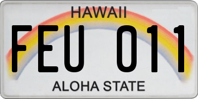 HI license plate FEU011