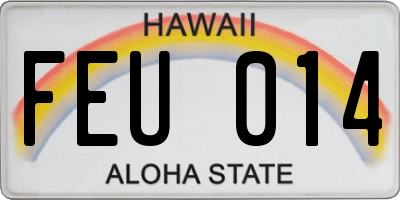 HI license plate FEU014