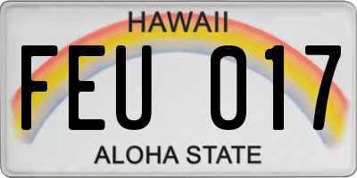 HI license plate FEU017