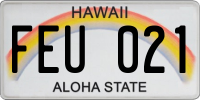 HI license plate FEU021