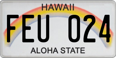 HI license plate FEU024