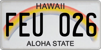 HI license plate FEU026