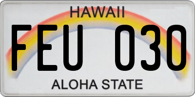 HI license plate FEU030