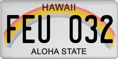 HI license plate FEU032