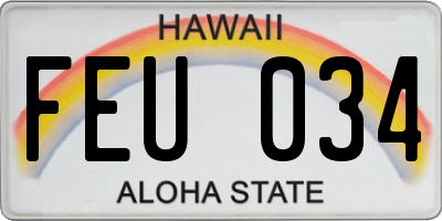 HI license plate FEU034