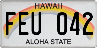 HI license plate FEU042