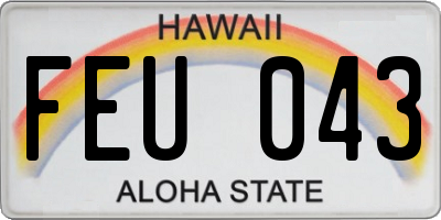 HI license plate FEU043