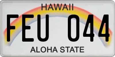 HI license plate FEU044