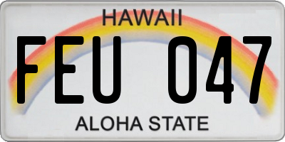 HI license plate FEU047