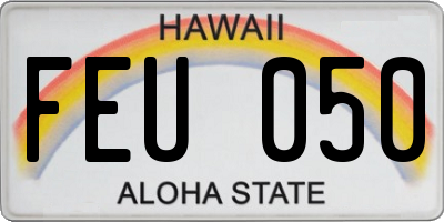 HI license plate FEU050