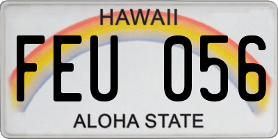 HI license plate FEU056