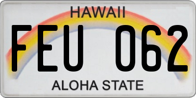 HI license plate FEU062