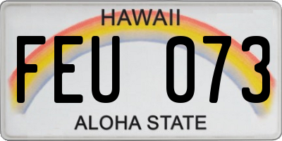 HI license plate FEU073