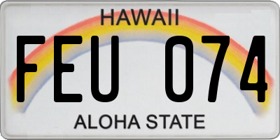 HI license plate FEU074