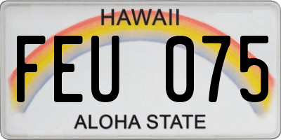 HI license plate FEU075