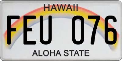 HI license plate FEU076