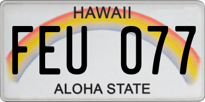 HI license plate FEU077