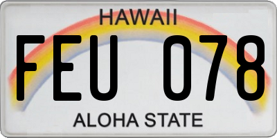 HI license plate FEU078