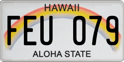 HI license plate FEU079