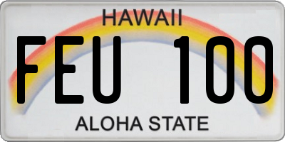 HI license plate FEU100