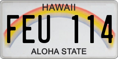 HI license plate FEU114
