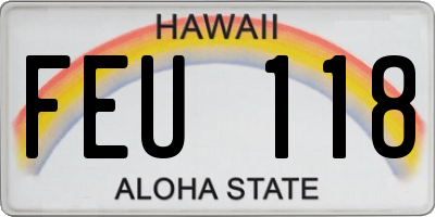 HI license plate FEU118