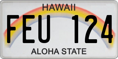 HI license plate FEU124