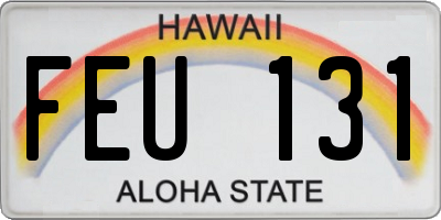 HI license plate FEU131