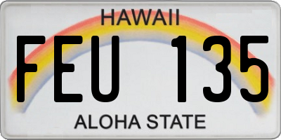 HI license plate FEU135
