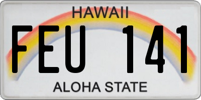 HI license plate FEU141