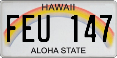 HI license plate FEU147