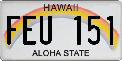 HI license plate FEU151