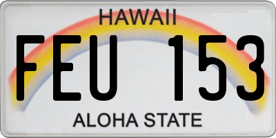 HI license plate FEU153