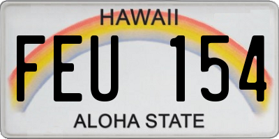 HI license plate FEU154