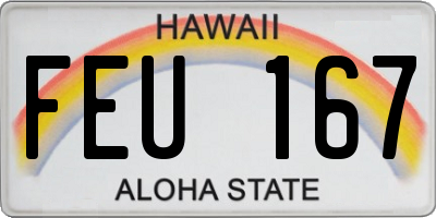HI license plate FEU167