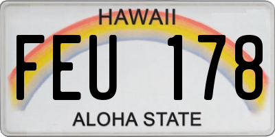 HI license plate FEU178
