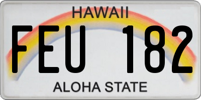 HI license plate FEU182