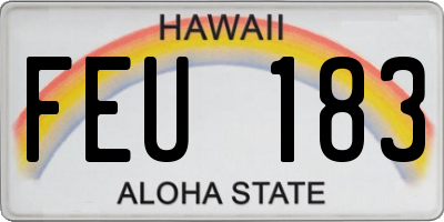 HI license plate FEU183