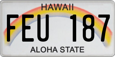 HI license plate FEU187