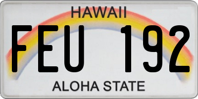 HI license plate FEU192