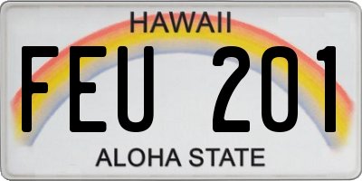 HI license plate FEU201