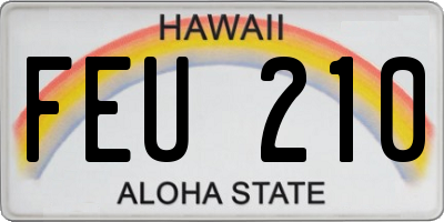 HI license plate FEU210
