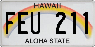 HI license plate FEU211