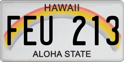 HI license plate FEU213