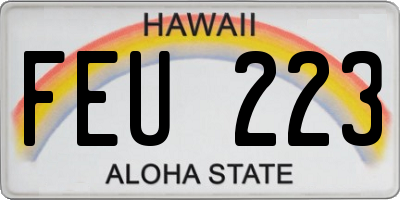 HI license plate FEU223