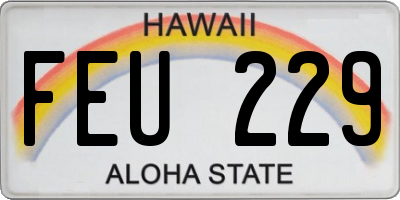 HI license plate FEU229