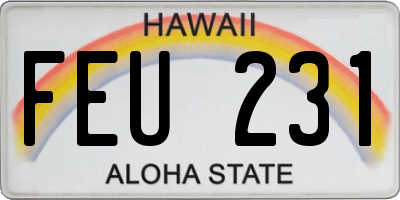 HI license plate FEU231