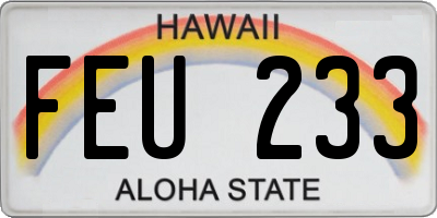 HI license plate FEU233