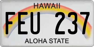 HI license plate FEU237