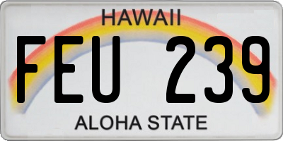 HI license plate FEU239